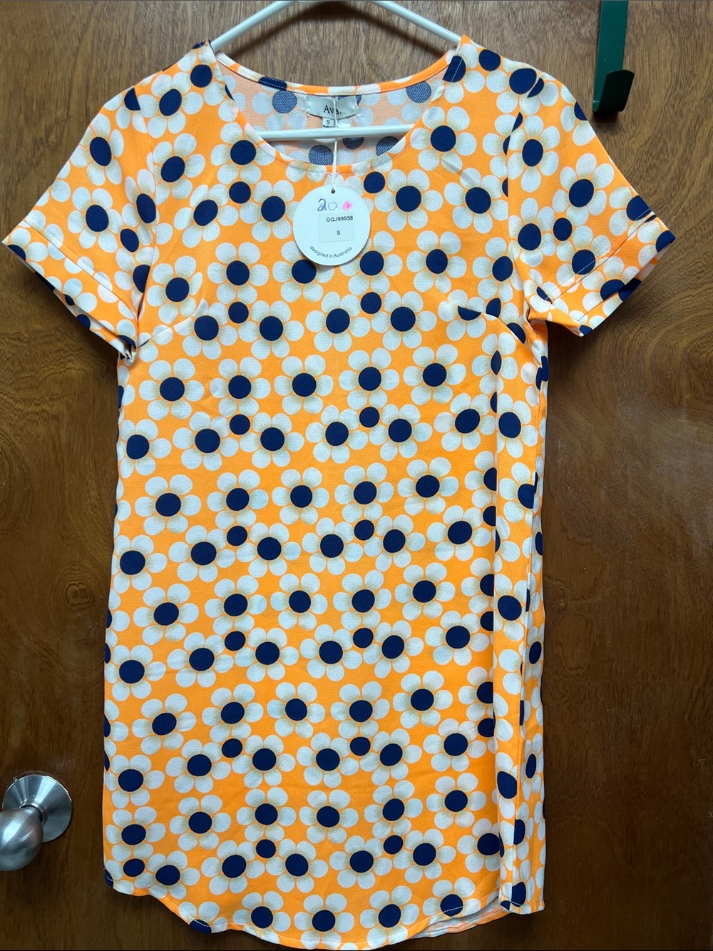 Ava & Viv Orange Floral Shift Mini Dress